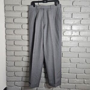 Principe Men's Wool Dress Pants Grey 32x29 Made In Italy